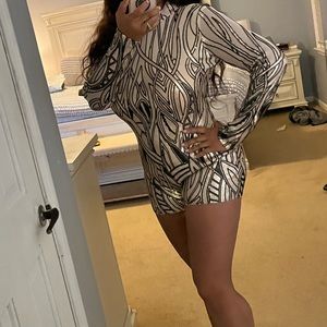 Gold and black sequin romper. Perfect for birthday and New Years